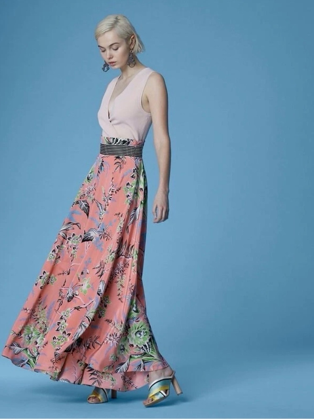 Diane Von Furstenberg Avalon Hyacinth High Waisted Maxi Skirt
